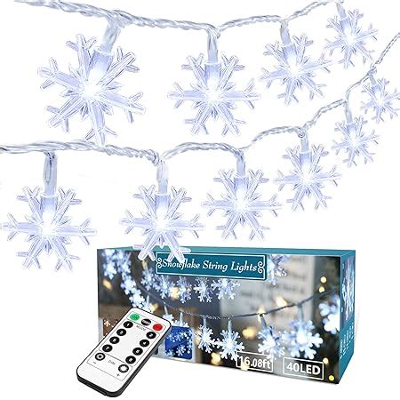 Amazon Christmas Lights Ft Led Snowflake String Lights