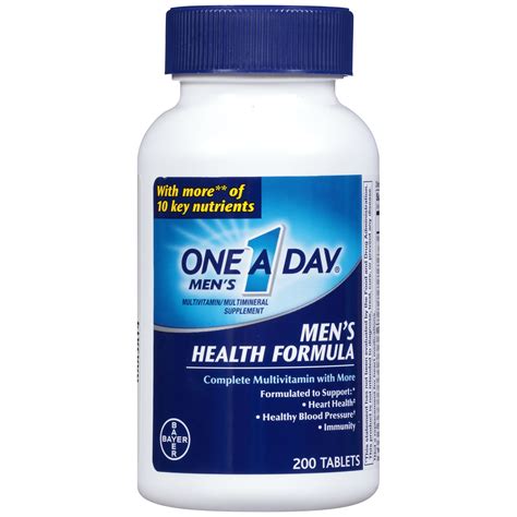 One A Day Multivitamin Men S Health Formula Tablet Bottle On