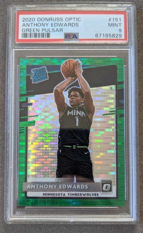 Psa Panini Donruss Optic Green Pulsar Anthony Edwards Rc