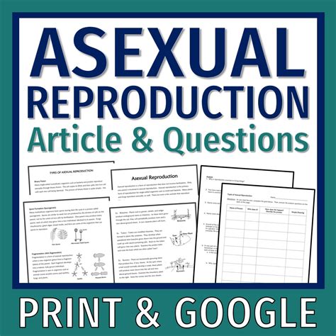 Asexual Reproduction Reading And Worksheet Flying Colors Science