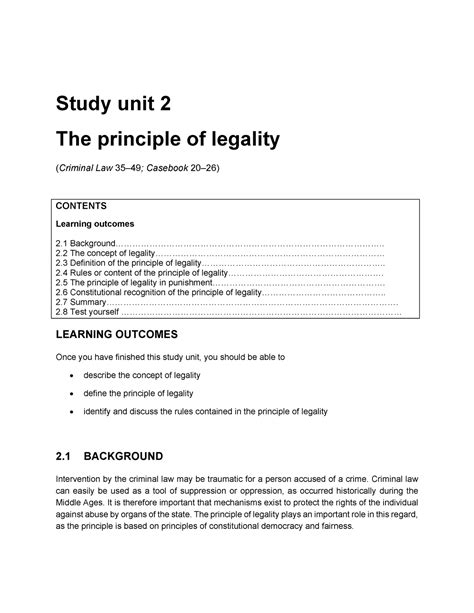 Crw1501 Study Guide Study Unit 2 Study Unit 2 The Principle Of