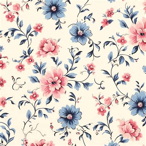 Premium Ai Image Chintz Pattern Flowers Background Pattern Wallpaper