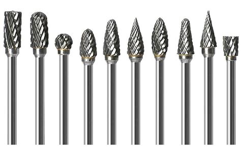 Double Cut Carbide Rotary Burr Set 10 Pcs 1 8 Shank 1 4 Head