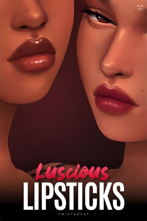 Luscious Lipsticks Twistedcat Sims 4 Cc Makeup Makeup Cc Sims