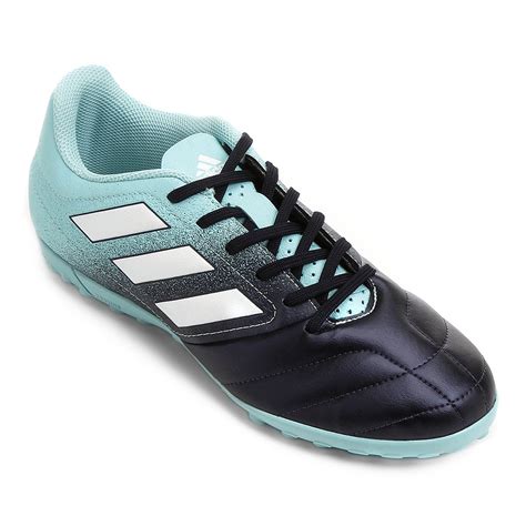 Chuteira Society Adidas Ace 174 Tf Masculina Azul Claro E Marinho