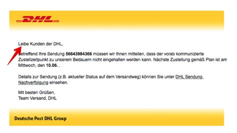 Gefälschte DHL E Mails Diese Versionen sind aktuell im Umlauf NETZWELT