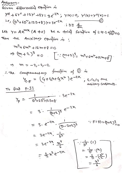 [solved] Find General Solution And Particular Solution Of The Given