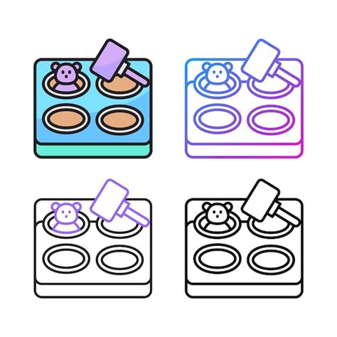 Premium Vector Mole Game Icon Design In Four Variation Color