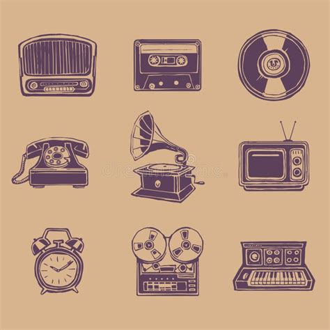 Retro Media Icons Stock Vector Illustration Of Tape 34731267