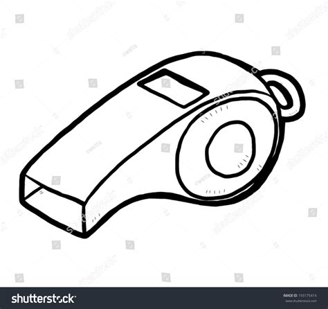 Whistle Cartoon Vector And Illustration Black And White Hand Drawn