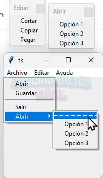 Cómo crear un menú superior con Tkinter guía paso a paso
