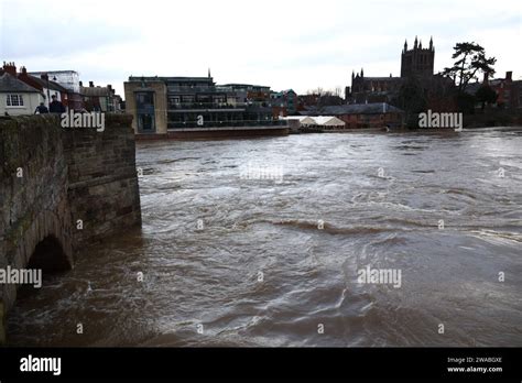 Hereford, Herefordshire, 3 January 2024. Severe flooding as the River ...