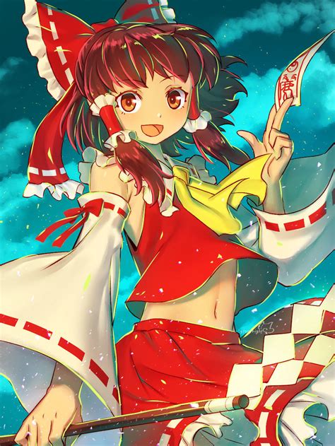 Hakurei Reimu Touhou Drawn By Mitake Eiru Danbooru