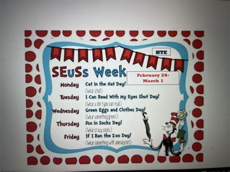 Read Across America Week Dr Seuss Hurricane Town Elementary School