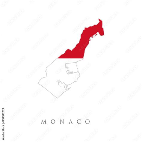 Monaco Flag And Map Of The Country Vector Isolated Simplified