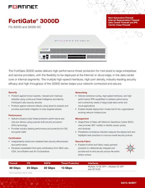 (PDF) FortiGate 3000D Data Sheet - COREXcorex.at/Produktinfos/FortiGate ...