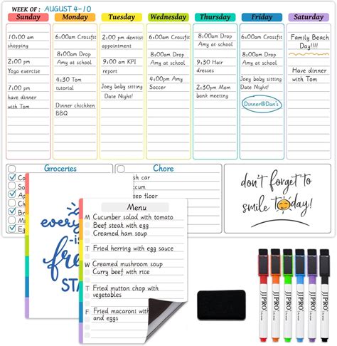 Amazon HomeNStars Weekly White Board Dry Erase Magnetic Weekly