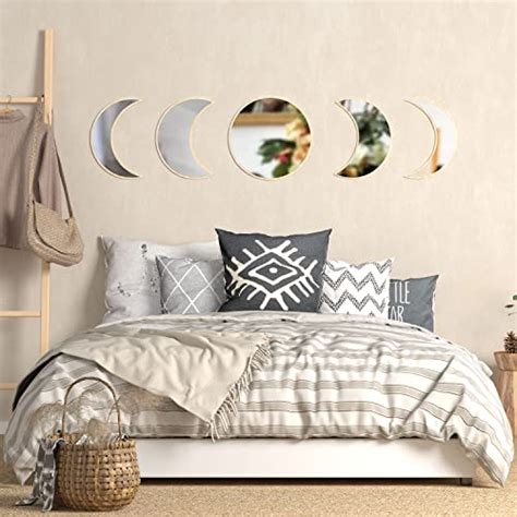 5 Piece Scandinavian Natural Acrylic Wall Decorative Mirror Bohemian