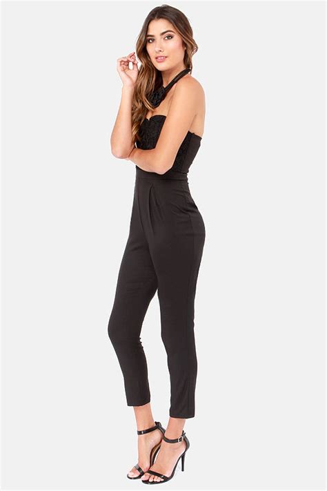 Sexy Black Jumpsuit Strapless Jumpsuit Lace Jumpsuit 45 00