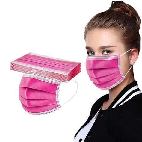 Buy Pcs Pcs Pink Disposable Face Mask Layer Mouth