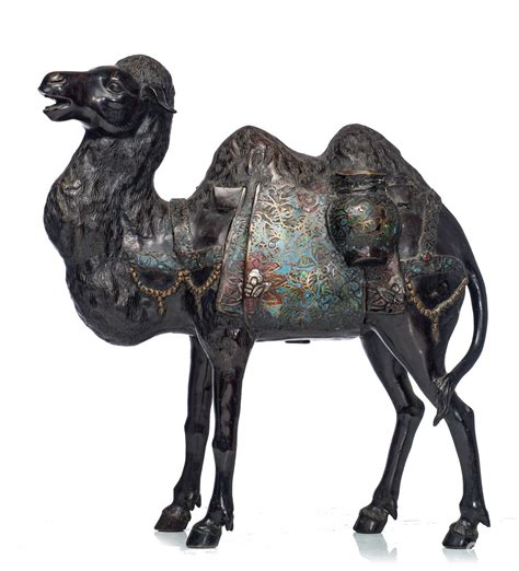 51BidLive A Japanese Champlev Enamelled Bronze Figure Of A Camel