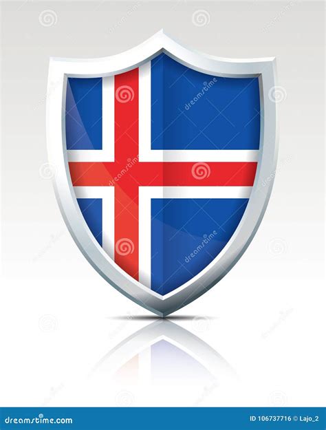 Escudo Con La Bandera De Islandia Ilustración del Vector - Ilustración ...