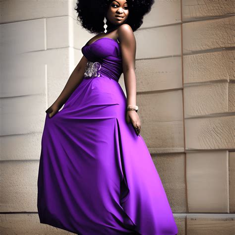 Beautiful African American Woman In Purple Dress Creative Fabrica