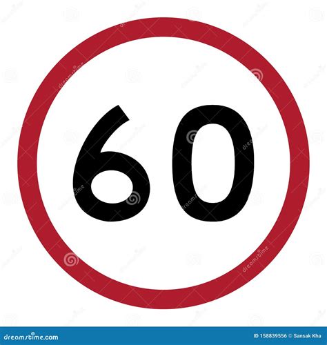 Traffic Signs Regulatory Signs Speed Limit 60 Kmh Stock Illustration