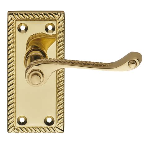 Wilko 6 pack Polished Brass Finish Georgian Door Handles | Wilko