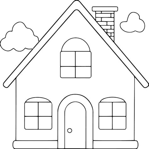 Premium Vector House Vector Illustration Black And White Outline