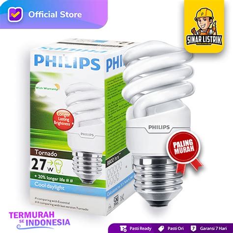 Spiral Tornado W Watt Lampu Philips Putih Filip Watt