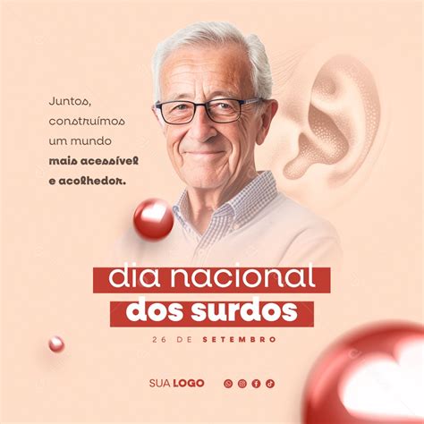 Social Media Dia Nacional dos Surdos 26 de Setembro PSD Editável