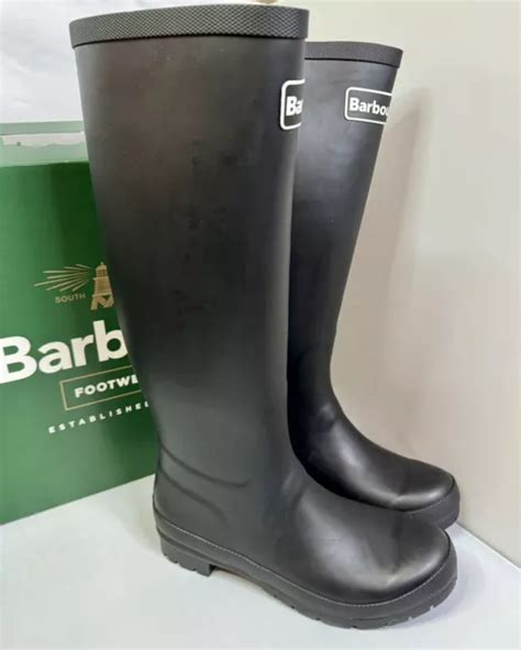 Barbour Abbey Damen Wellington Stiefel Uk 6 Damen Wellies Schwarz Neu