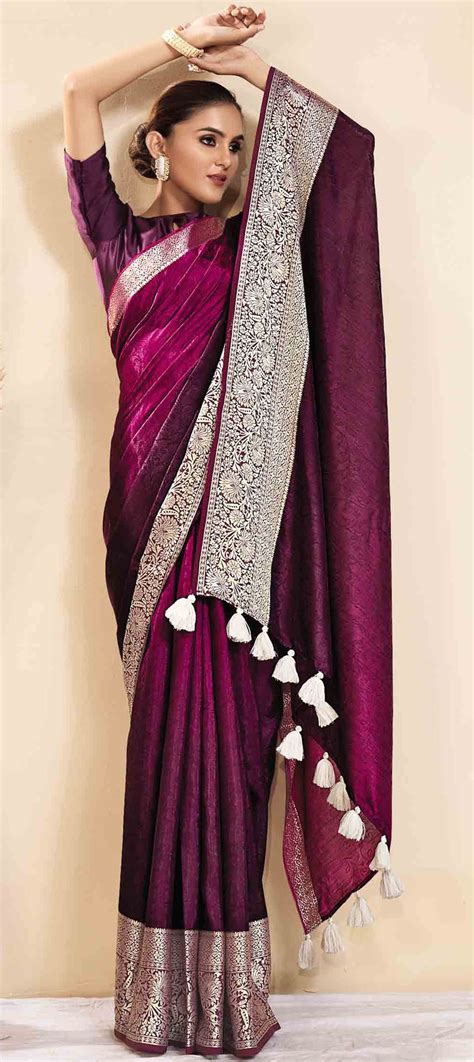 Traditional Pink And Majenta Color Dolla Silk Fabric Saree 1862367