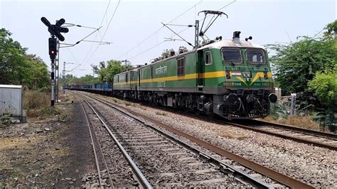 Front Panto Up Visakhapatnam Vskp Wag Twins Hauled Freight Train