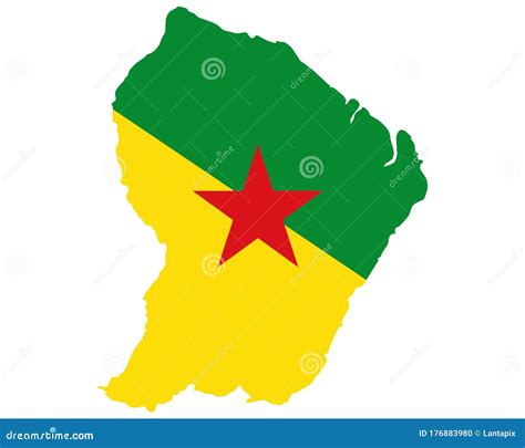 French Guyana Dark Silhouette Map Vector Illustration CartoonDealer