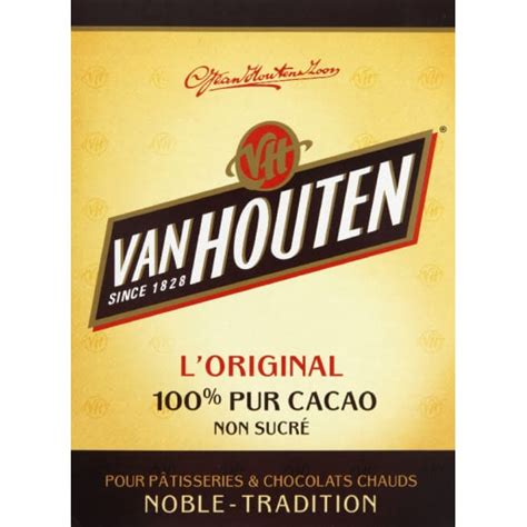 Van Houten Poudre 100 pur cacao non sucré pour pâtisserie chocolat