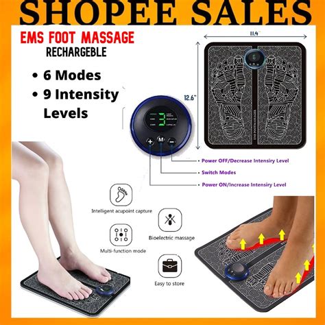 Readystock Electric Ems Foot Massage Pad Pengurut Kaki Ems Foot