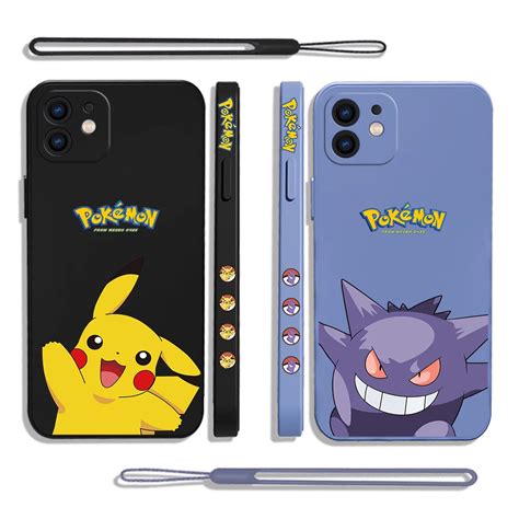 Pokemon Gengar And Pikachu Phone Case For Iphone 14 13 12 11 Pro Max