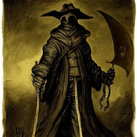 Plague Doctor With A Scythe Evil Monster Character Stable Diffusion