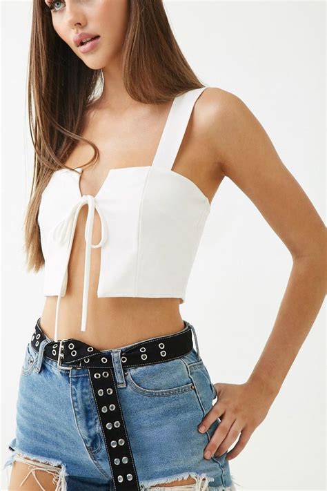 Publik Self Tie Crop Top Forever 21 Fashion Crop Top Fashion Fall Fashion Jeans