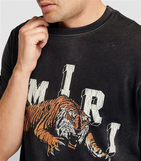 AMIRI Black Cotton Vintage Tiger T Shirt Harrods UK