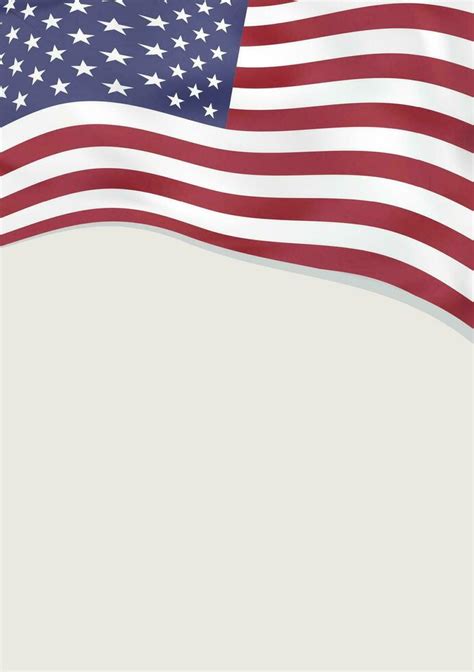 Leaflet Design With Flag Of United States Of America Vector Template