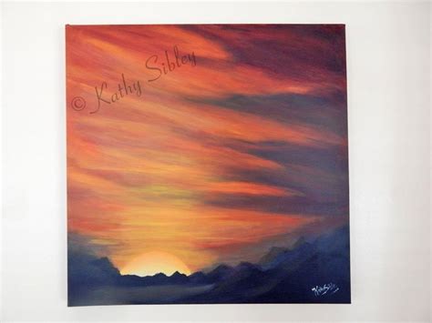 Morning Sunrise Painting, Original Acrylic Painting, 20 X 20 Inches Canvas, Sunrise Artwork ...