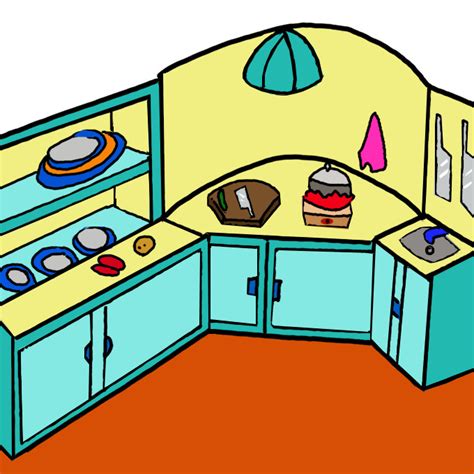 How to Draw a Kitchen - Step by Step Easy Drawing Guides - Drawing Howtos