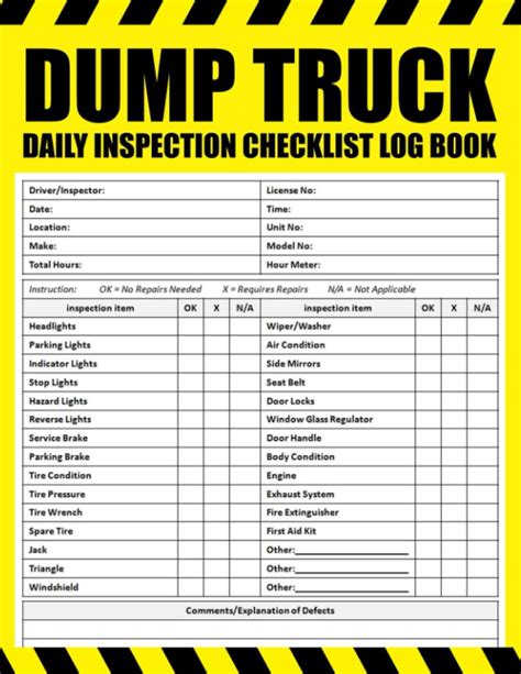 Mua Dump Truck Daily Inspection Checklist Dump Truck Pre Trip