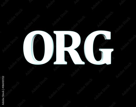 ORG, Kısaltmalar, Tipografik Beyaz Işıklı 3D Çalışması Stock ...