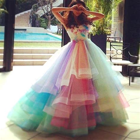 Popular Rainbow Prom Dress Buy Cheap Rainbow Prom Dress Lots From China