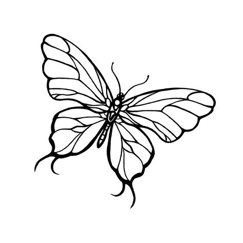 Simple Black Butterfly Tattoo