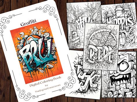 Graffiti Coloring Book 25 Adults and Kids Printable Coloring - Etsy